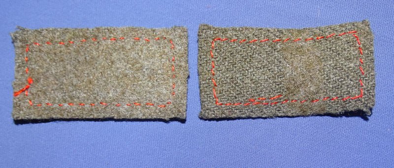 Pair WWII Japanese Army Private 2nd Class Cloth Rank Collar Insignia — image 2