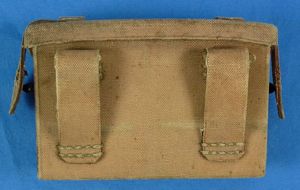 WWII Japanese Rubberized Canvas Front Ammunition Pouch