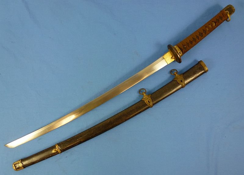 Signed WWII Japanese Imperial Navy Officer Type 97 Kai Gunto Sword — image 3
