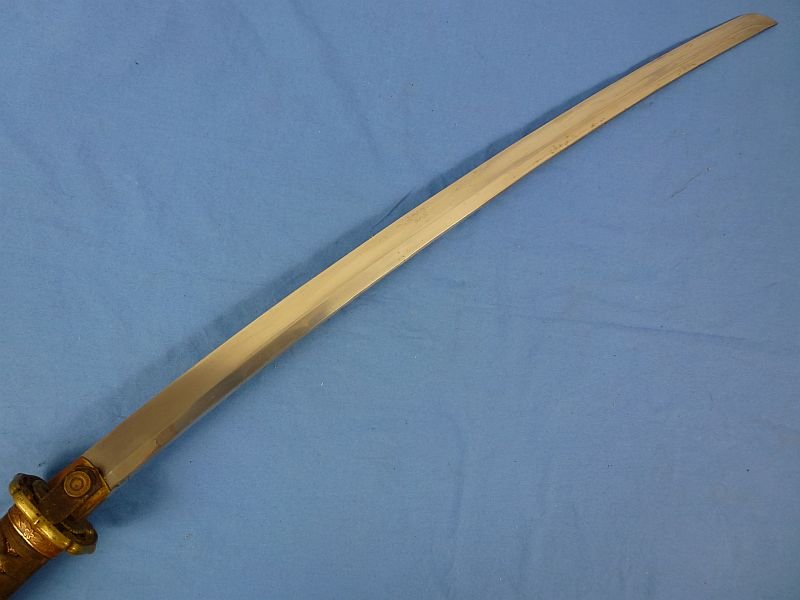 Signed 1942 Dated Japanese Army Officer Shin Gunto Sword in a Leather Combat Cover — image 4