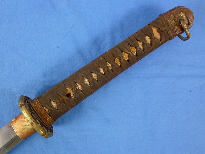 Signed 1942 Dated Japanese Army Officer Shin Gunto Sword in a Leather Combat Cover — image 7