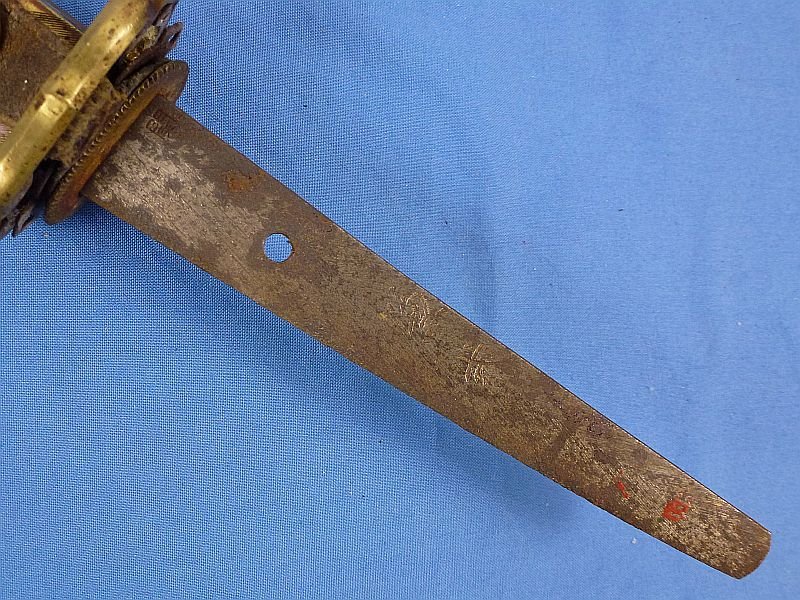 Signed 1942 Dated Japanese Army Officer Shin Gunto Sword in a Leather Combat Cover — image 8