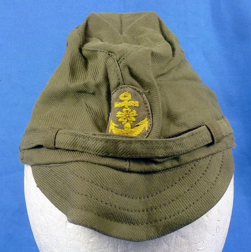 Near Mint Unissued WWII Japanese Navy Petty Officer Green Cotton Field Cap — image 2