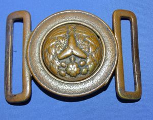 WWII Japanese Civil Defense / Fire Brigade Belt Buckle