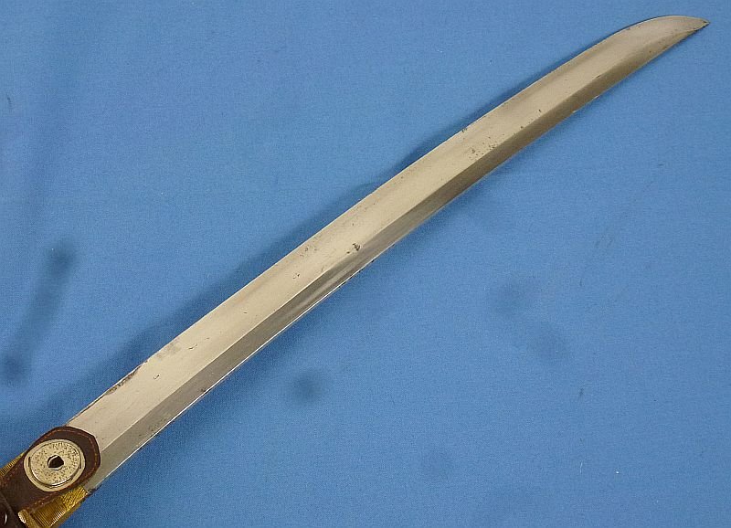 WWII Japanese Wakizashi In Leather Covered Scabbard For Use By Tank or Pilot Officer's — image 5