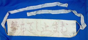 WWII Presentation Japanese Senninbari Belt of 1,000 Stitches: 'Don't Stop …
