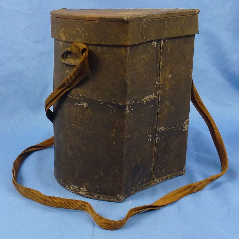 WWII Japanese Civil Defense Gas Mask in Metal Carrying Canister — image 9