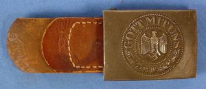 WWII German Army EM/NCO Buckle with 1942 Dated Leather Tab