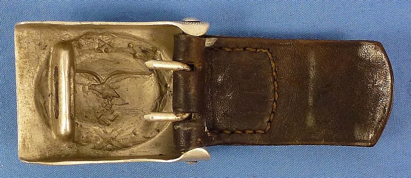 Luftwaffe EM/NCO Buckle on 1937 Dated Leather Tab — image 2