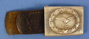 Luftwaffe EM/NCO Buckle on 1937 Dated Leather Tab