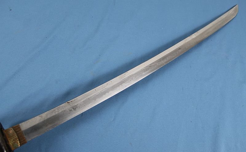 Japanese Civilian Katana in Leather Combat Scabbard Cover — image 4
