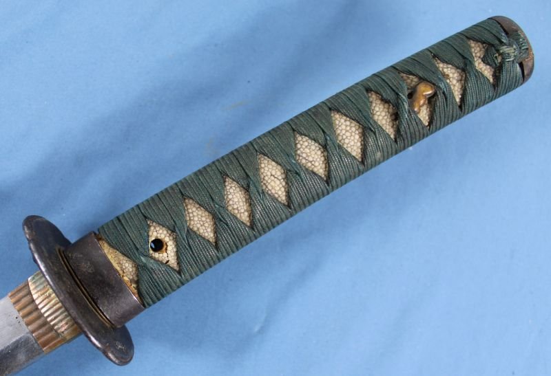 Japanese Civilian Katana in Leather Combat Scabbard Cover — image 6