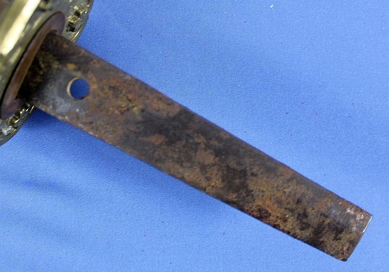 WWII Japanese Army Officer Shin Gunto Sword in Leather Combat Scabbard Cover — image 9