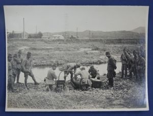 WWII Japanese Soldiers in Field Photograph 4-1/4 x 5-3/4″
