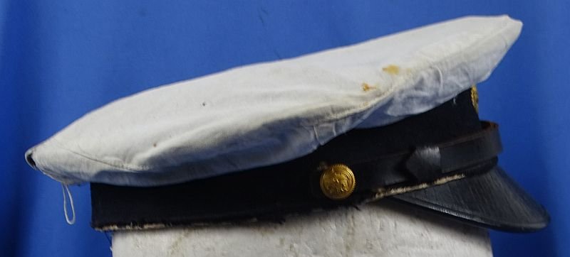 Japanese Navy Petty Officer's Visor Cap with White Cotton Cover — image 3