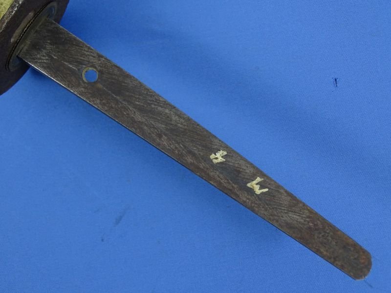 Signed Japanese Katana in Civilian Mounts with Leather Combat Scabbard Cover — image 12