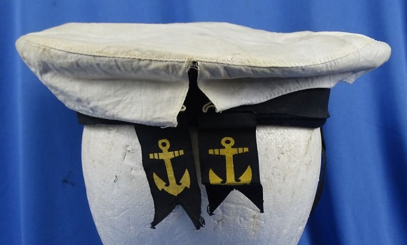 WWII Japanese Navy Seaman's Cap with White Cover — image 3