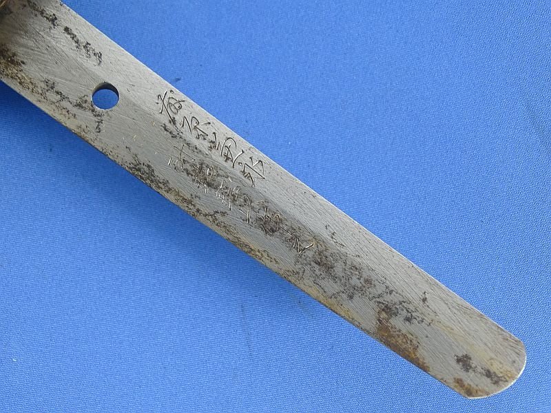 WWII Japanese Shin Gunto Sword Signed 'Fujiwara Kanenaga' 'Made using anti rust steel' — image 6