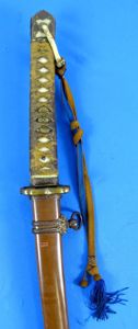WWII Japanese Shin Gunto Sword Signed 'Fujiwara Kanenaga' 'Made using …