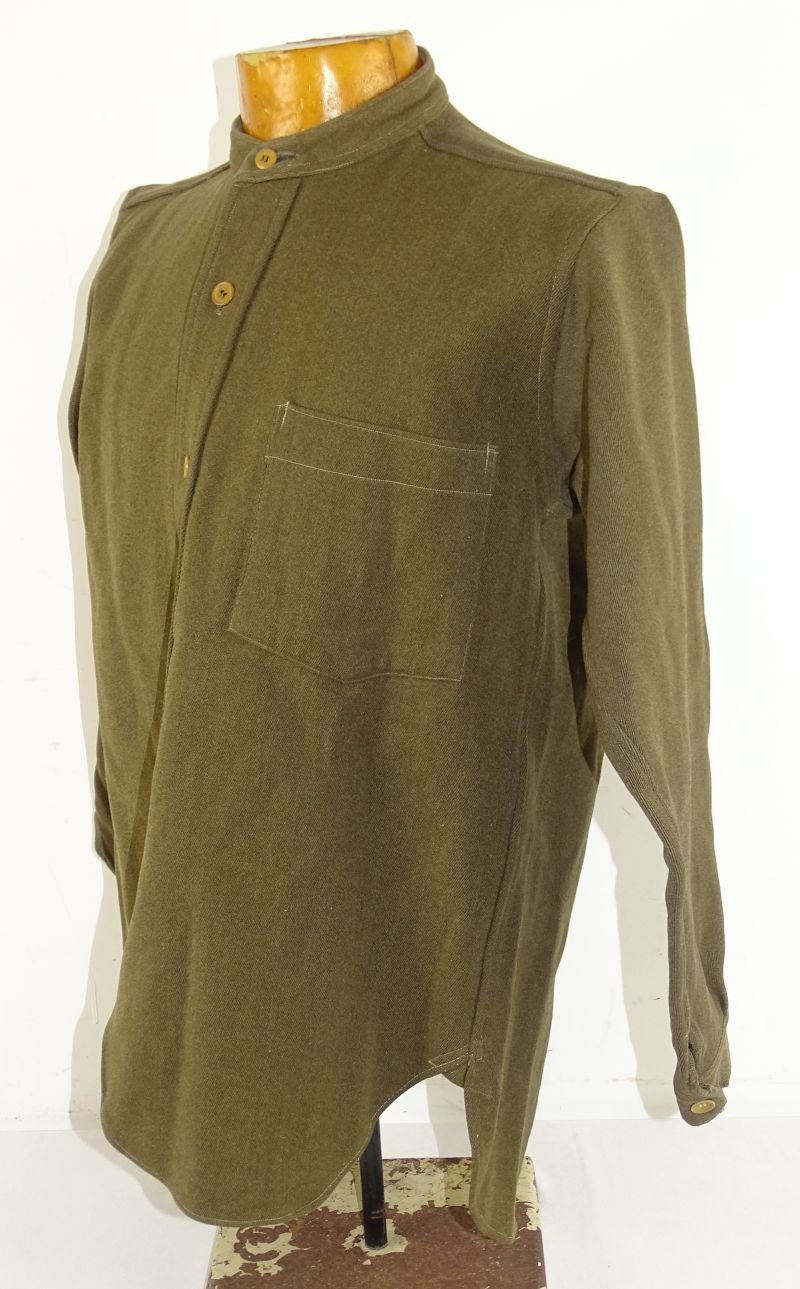 Uncommon WWII Japanese Army Collarless Single Pocket Wool Shirt — image 2