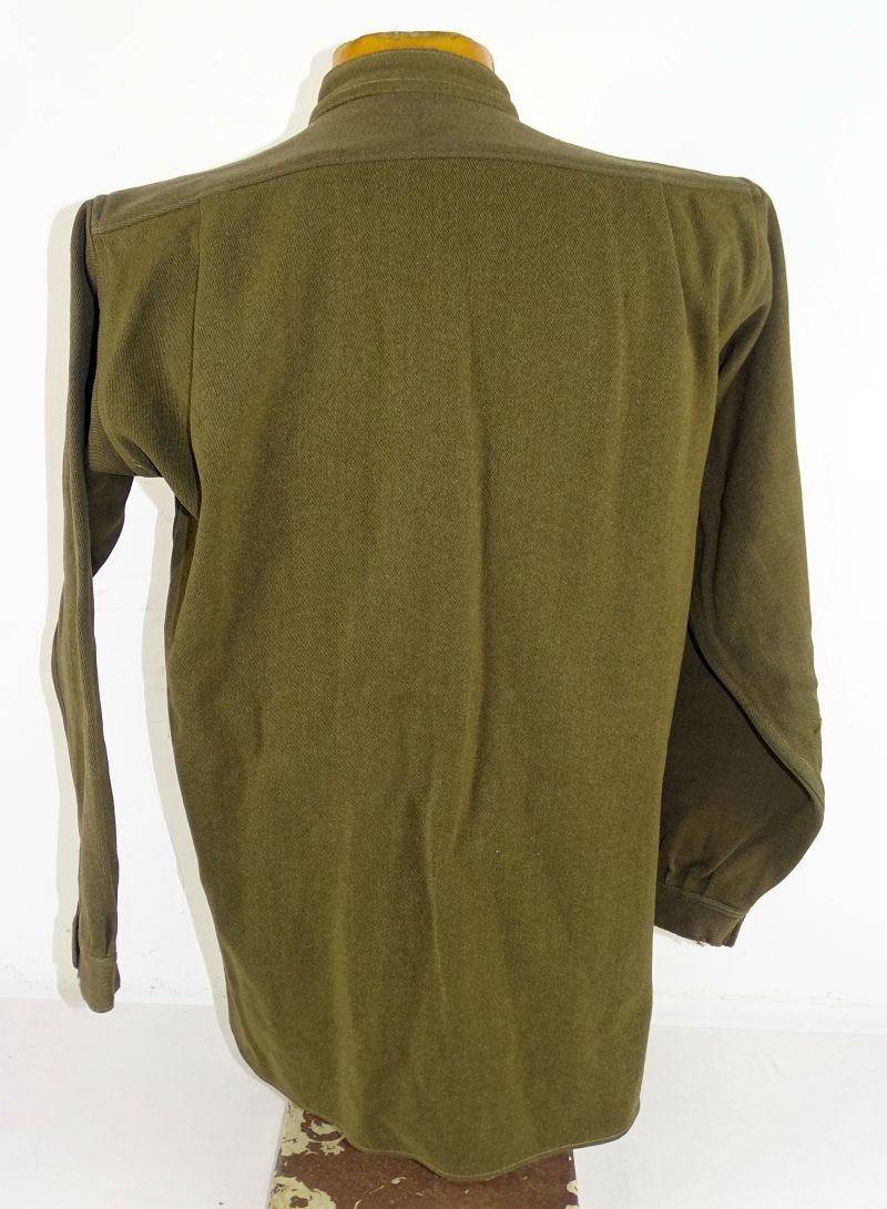 Uncommon WWII Japanese Army Collarless Single Pocket Wool Shirt — image 3