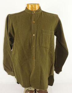 Uncommon WWII Japanese Army Collarless Single Pocket Wool Shirt