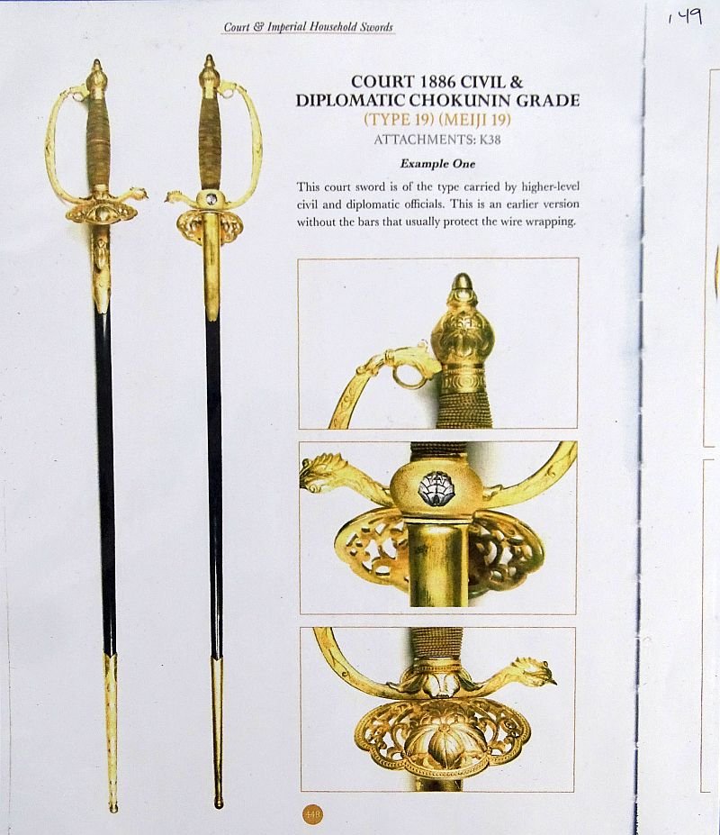 Published Japanese Type 19 Meiji Era Sonin Level Diplomatic and Civil Officer Dress Sword with Family Crest — image 14