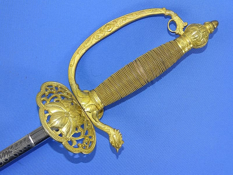 Published Japanese Type 19 Meiji Era Sonin Level Diplomatic and Civil Officer Dress Sword with Family Crest — image 8