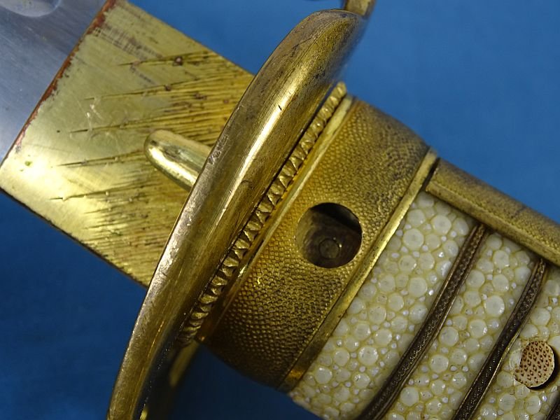 Japanese Army Type 19 Army Cavalry Officer Sword with Silver Mon Family Crest — image 10