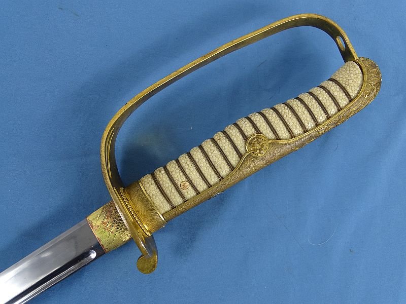 Japanese Army Type 19 Army Cavalry Officer Sword with Silver Mon Family Crest — image 6