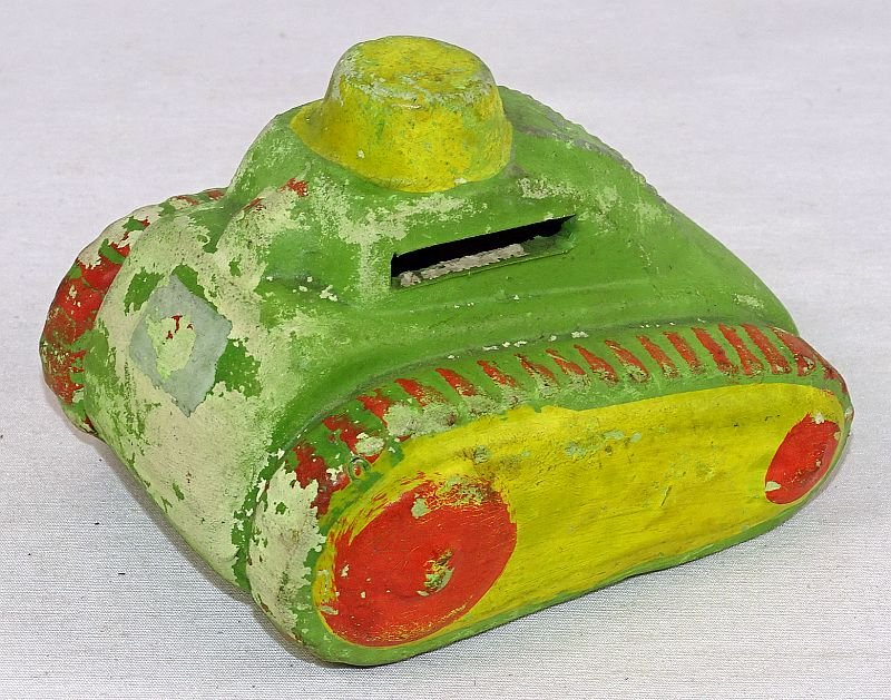WWII Japanese Ceramic Tank Savings Bank — image 2