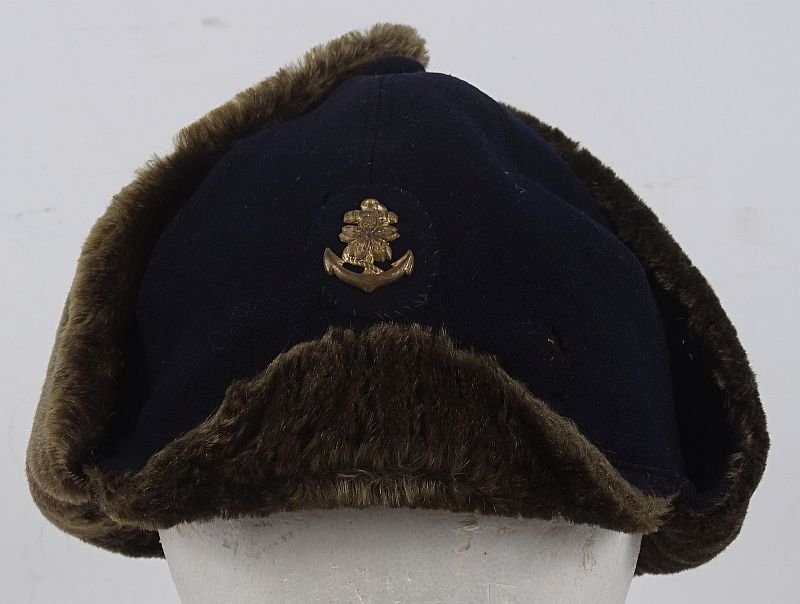 WWII Japanese Navy Officer Cold Weather Pile Cap — image 2