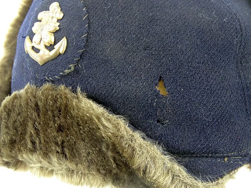 WWII Japanese Navy Officer Cold Weather Pile Cap — image 7