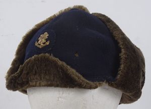 WWII Japanese Navy Officer Cold Weather Pile Cap