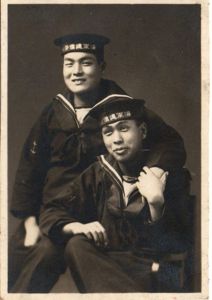 Photograph of 2 Japanese Sailors 2-1/2″ X 3-3/4″