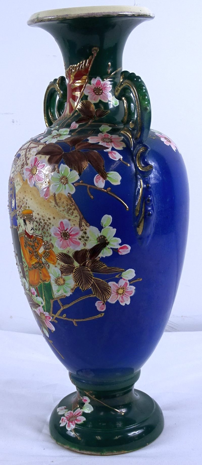 Large 18-1/2″ Porcelain Japanese Satsuma Meiji Period Russo-Japanese War Vase — image 4