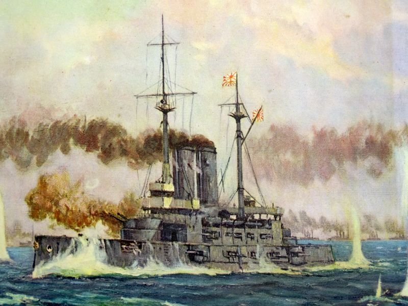 Large Japanese Navy Battle Scene Print by Tojio Shotaro — image 4