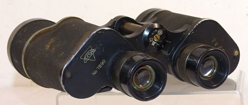 Large WWII Japanese 7 X 49 Binoculars in Tropical Canvas Case — image 5