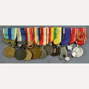 10 Place WWII Japanese / Manchuko Medal Bar