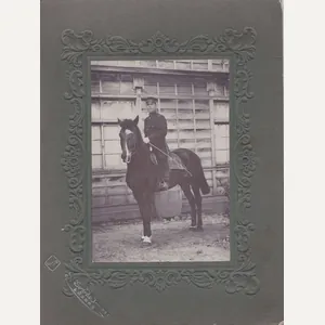 Early 20th Century Photo Japanese Soldier on Horseback