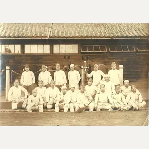 Japanese Soldiers In Fatigue Uniforms & Mechanic Hats