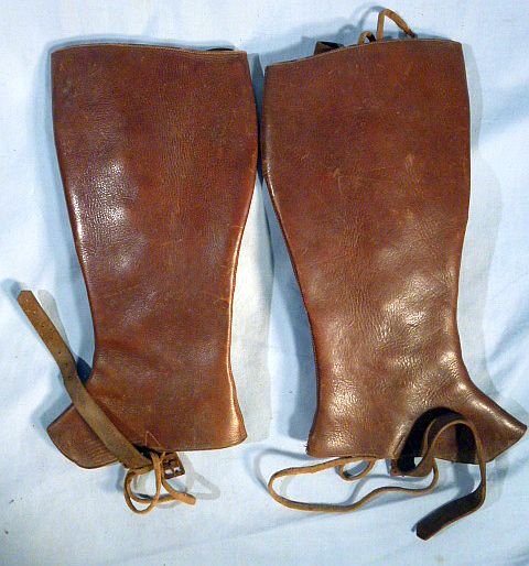 Meiji Period Enlisted Ranks Leather Cavalry Leggings — image 2