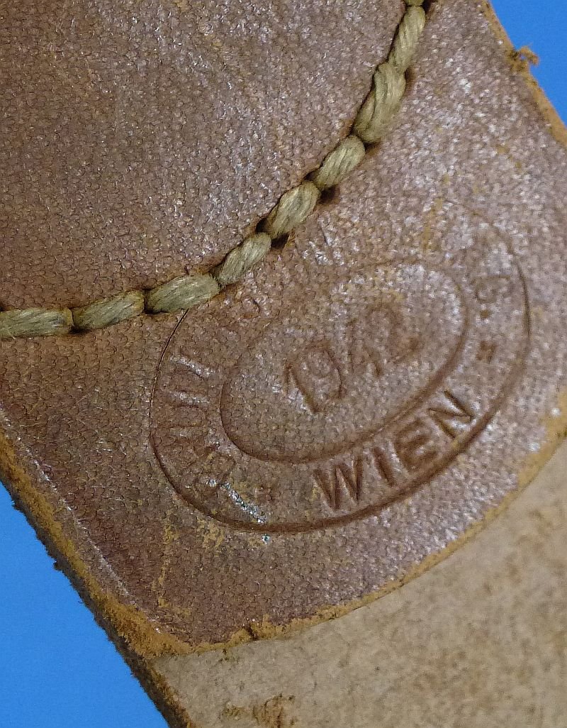 WWII German Army EM/NCO Buckle on 1942 Dated Leather Tab — image 2