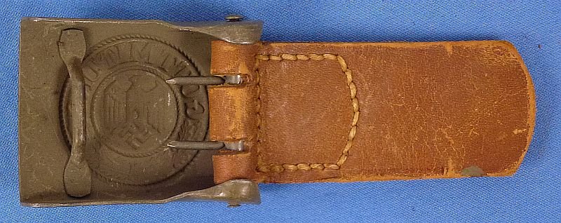 WWII German Army EM/NCO Buckle on 1942 Dated Leather Tab — image 3