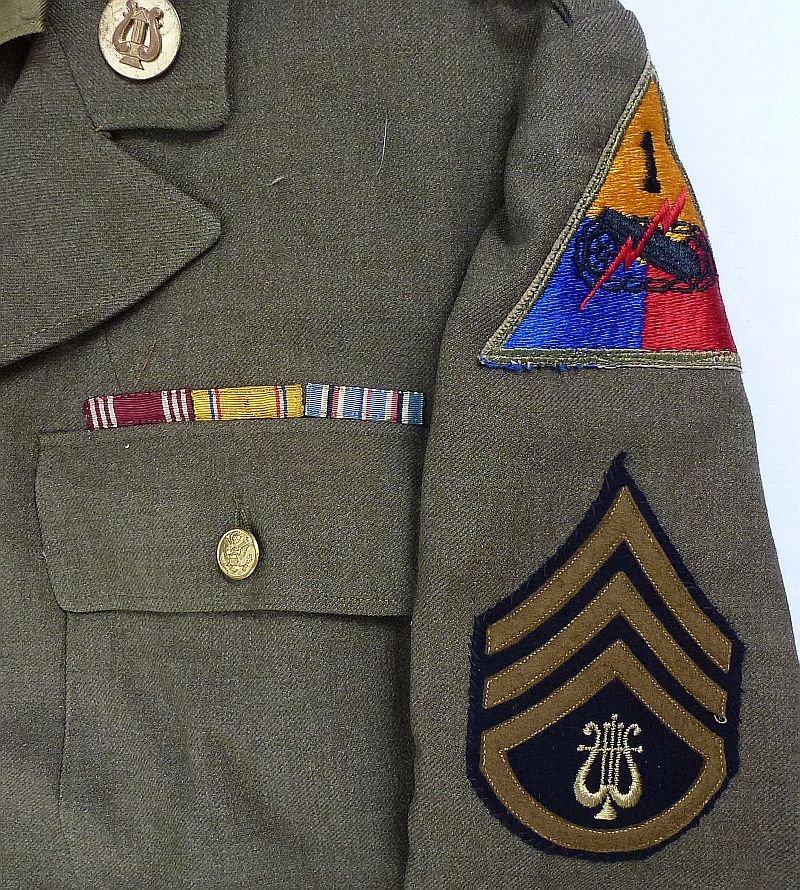 Named WWII U.S. Army First Armored Division Staff Sergeant Band Musician's Tunic — image 3