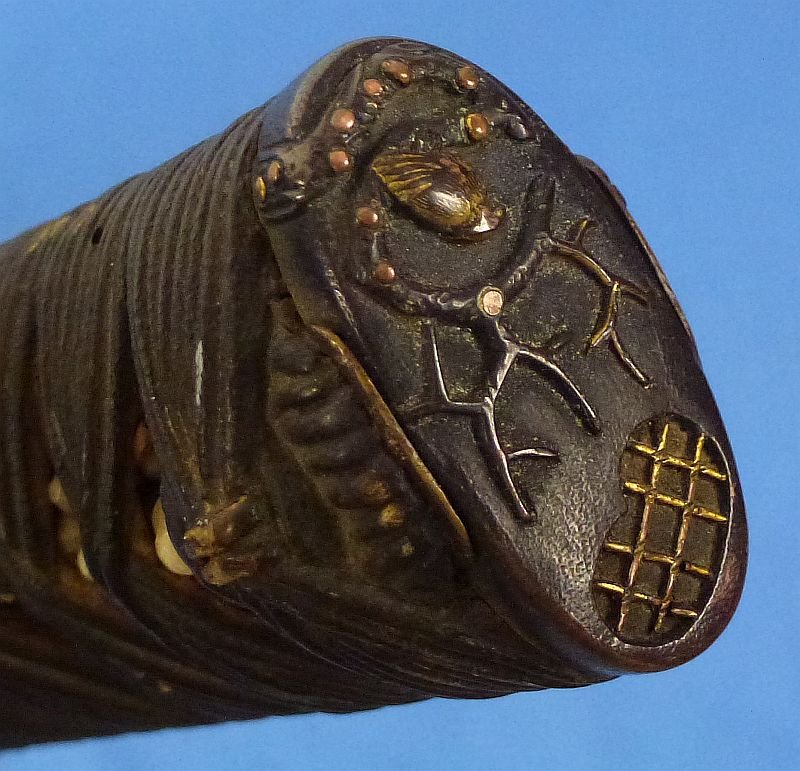 WWII Japanese Pilot or Tanker Wakizashi Short Sword in Leather Combat Cover — image 9