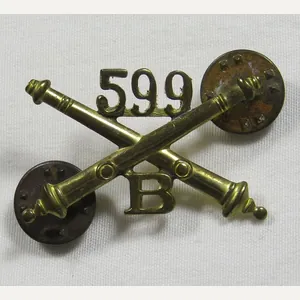 US WWII Battery B 599th Field Artillery Officer Collar Insignia
