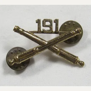 US WWII 191st Field Artillery Officer Collar Insignia