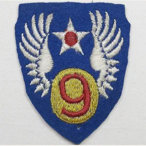 WWII USAAF British Made 9th Air Force Felt Patch