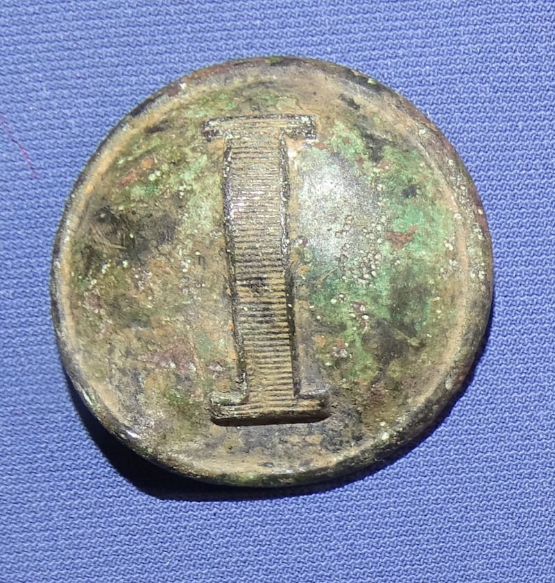 Civil War Dug Confederate Block I Button